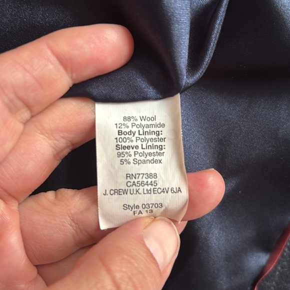 J.Crew | 100% Wool Original School Boy Blazer in Black with Pinstripes Size 4 - Picture 11 of 13